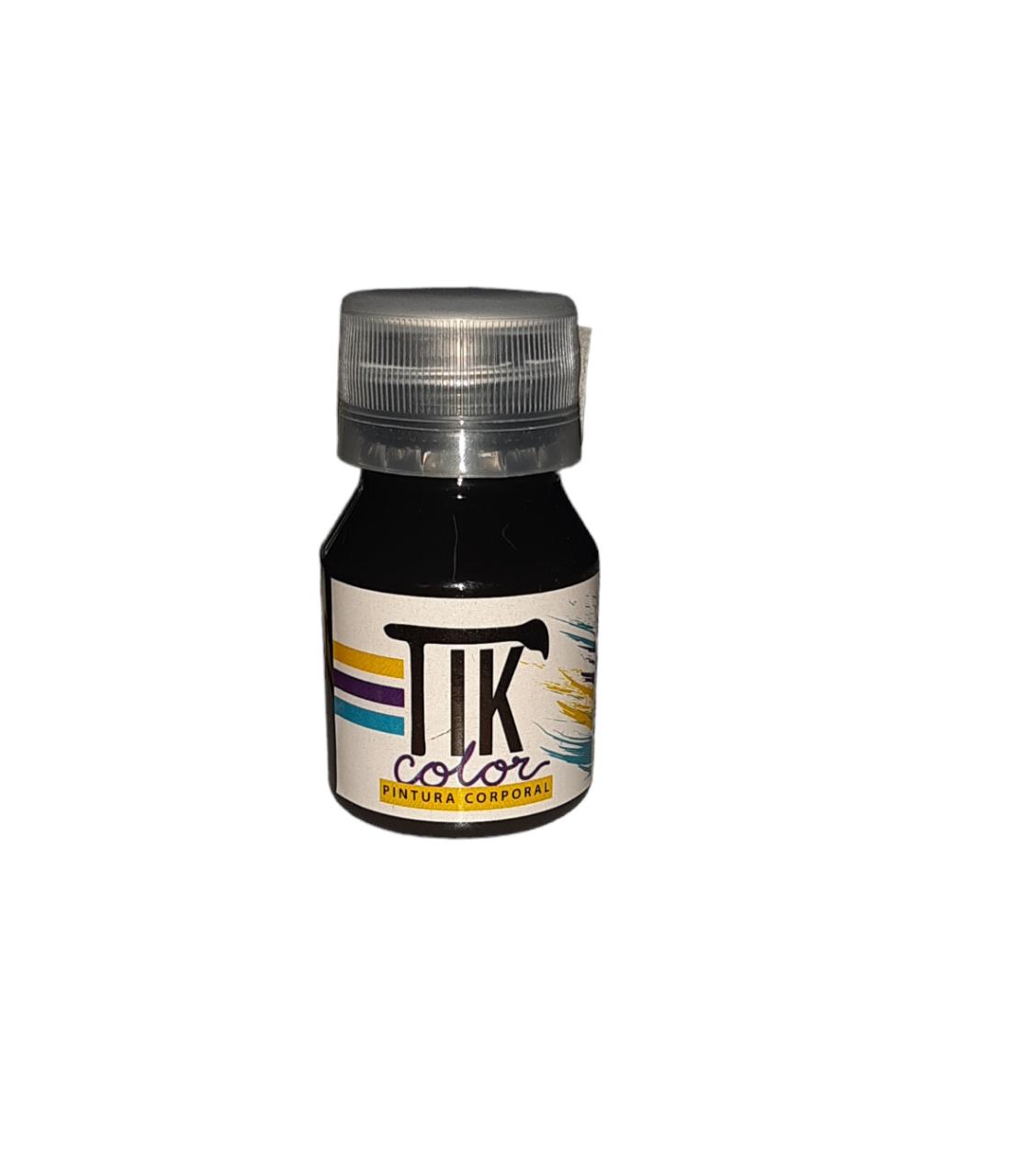 TIK COLOR PINTURA CORPORAL, NEGRO 30ML.